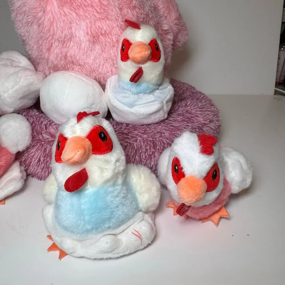 9-in-1 Plush Hen & Chicks Playset with Nest (Egg Laying Stuffed Animal Set)